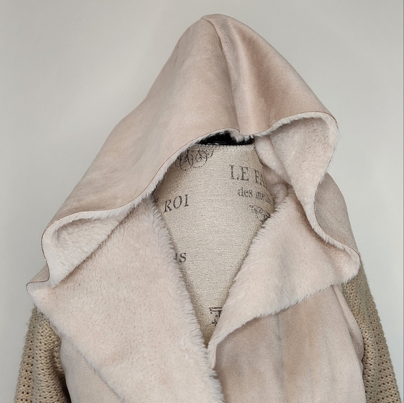 Tan Knit Hoodie Cardigan - Picture 6 of 10